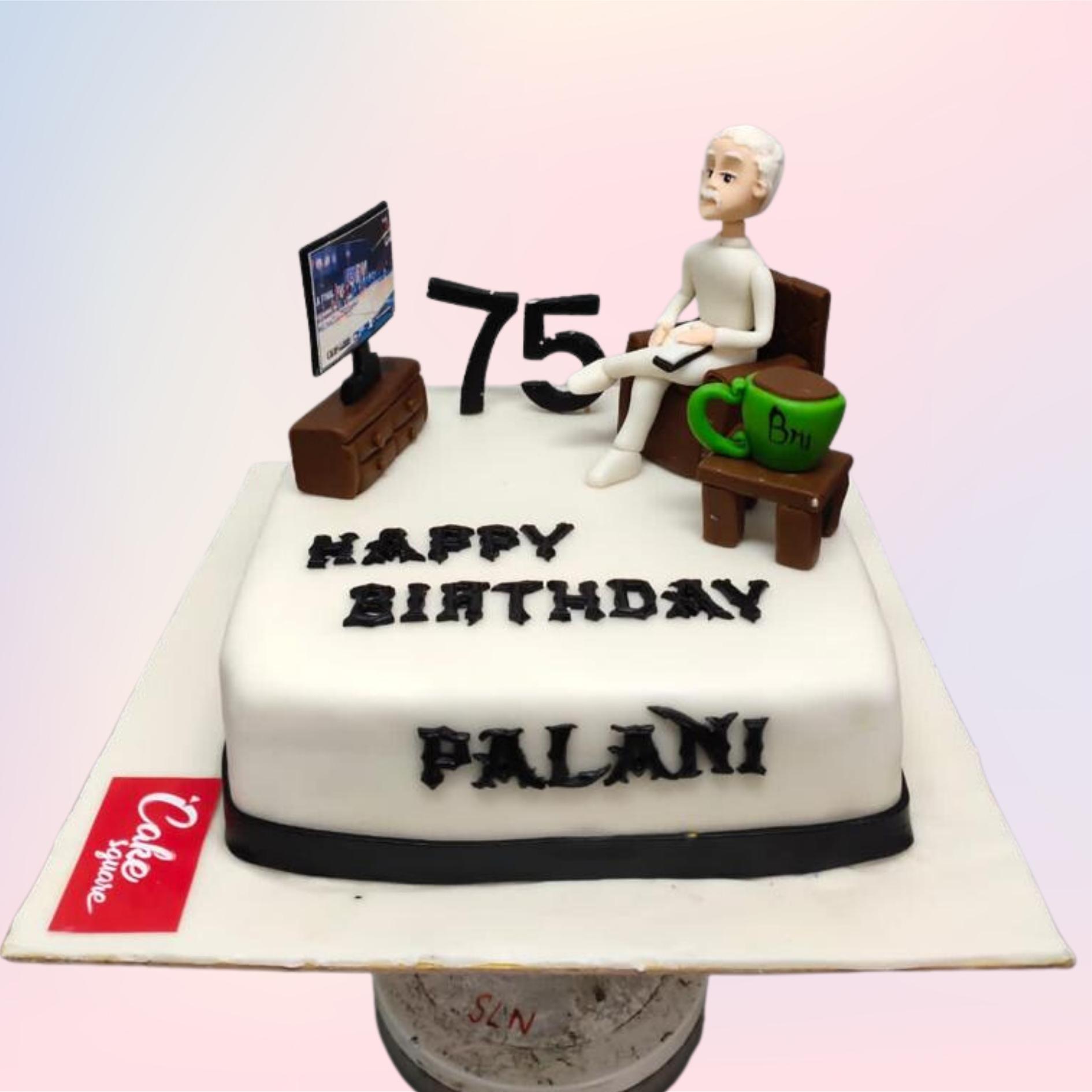 75th Birthday Customised Cake For Men 164 - Cake Square Chennai