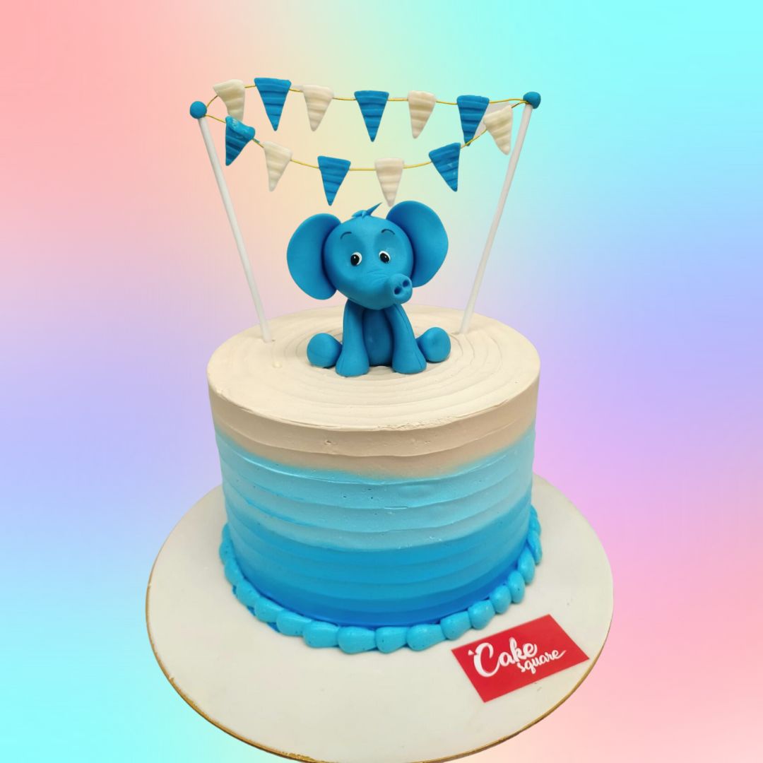BABY-ELEPHANT-HALF-BIRTHDAY-THEME-CAKE