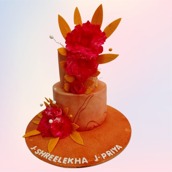 Bright Flowers Wedding Cake/ Engagement Cake 70