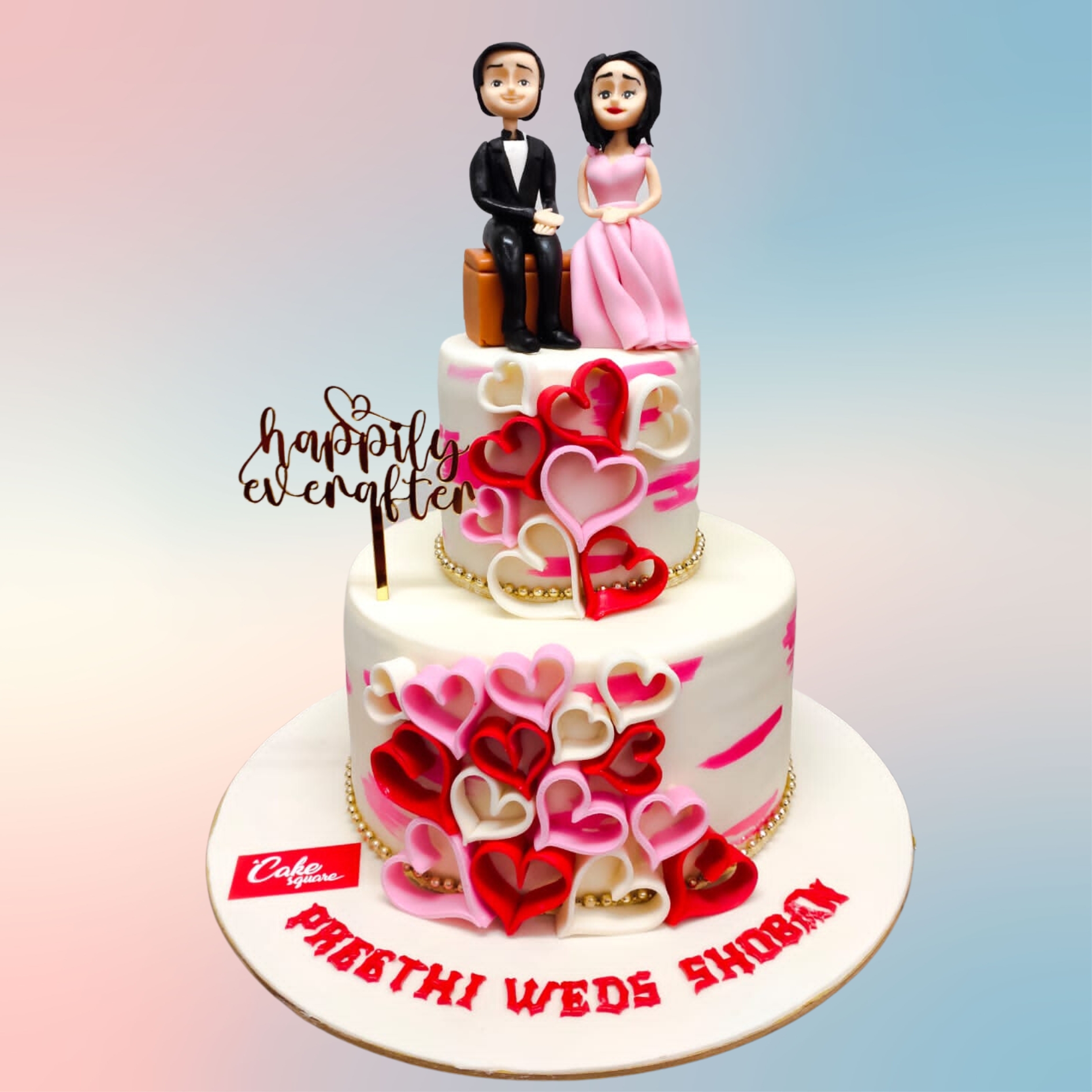 Cute Couple Wedding Cake/ Engagement Cake 64