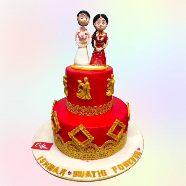 Cute Couple Wedding Cake/ Engagement Cake 65