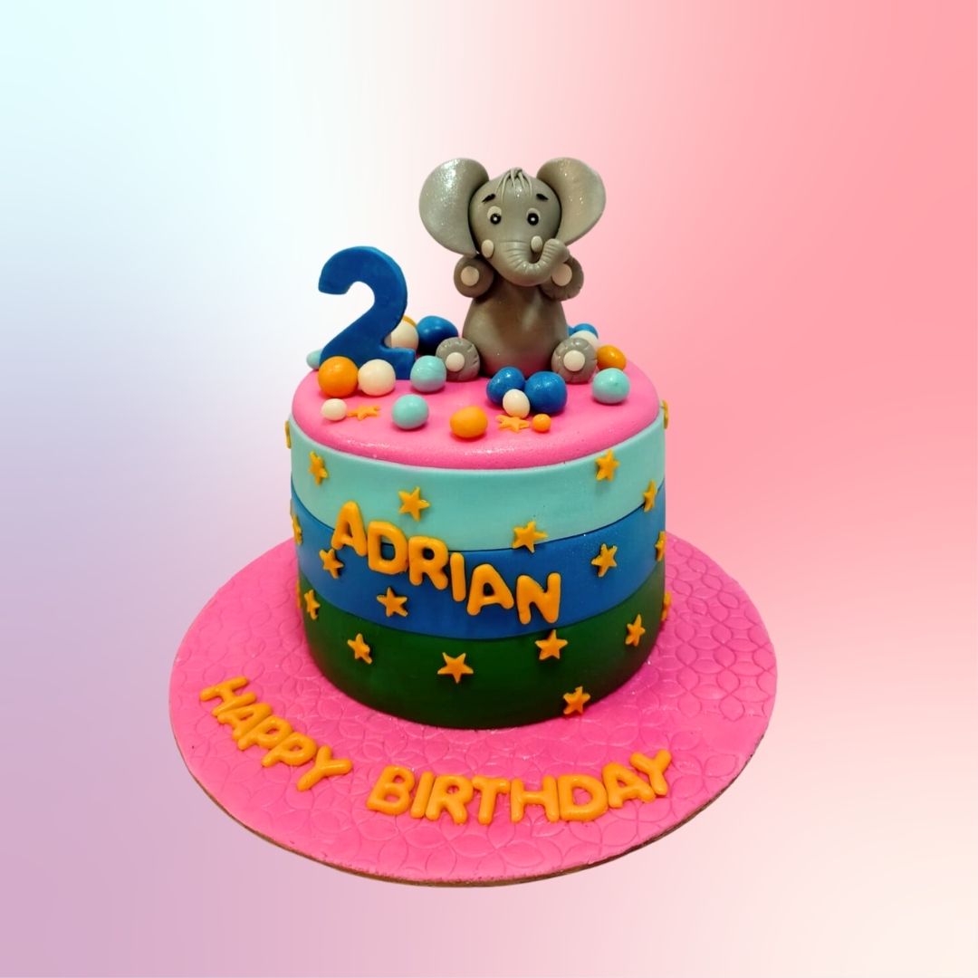 CUTE ELEPHANT BIRTHDAY THEME CAKE