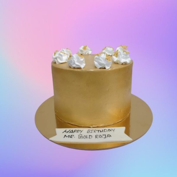 FANCY GOLD BIRTHDAY CAKE