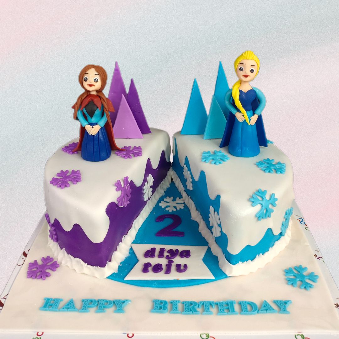 Twins Birthday Cake/Pink And Blue Theme Cake/ Best Birthday Cakes For Twins  - Cake Square Chennai | Cake Shop in Chennai