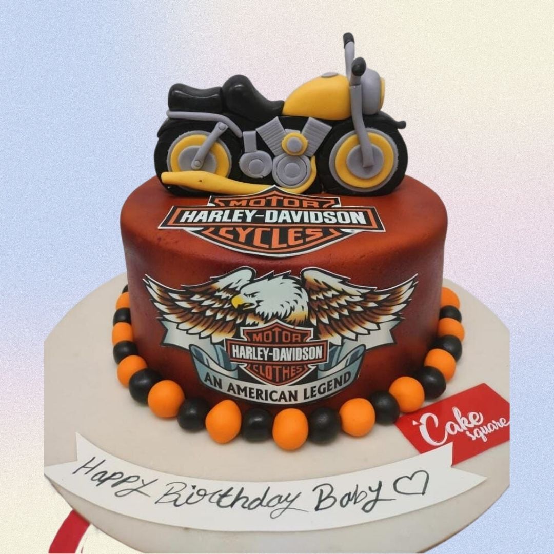 HARLEY DAVIDSON MOTORCYCLE BIRTHDAY THEME CAKE