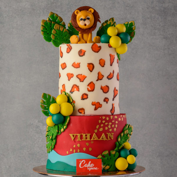 Lion-in-the-Jungle-Theme-cake-for-boys-scaled
