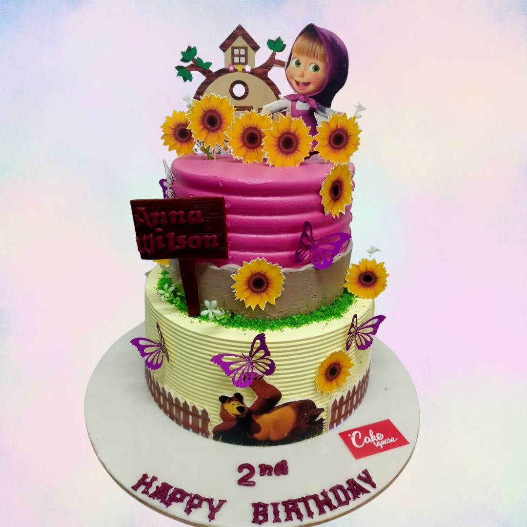 Masha and the Bear cake for baby Nachu's birthday 🌸🌷 . #miascupcakery  #cakedesign #cakedecorating #reelsinstagram #reelkarofeelkaro… | Instagram