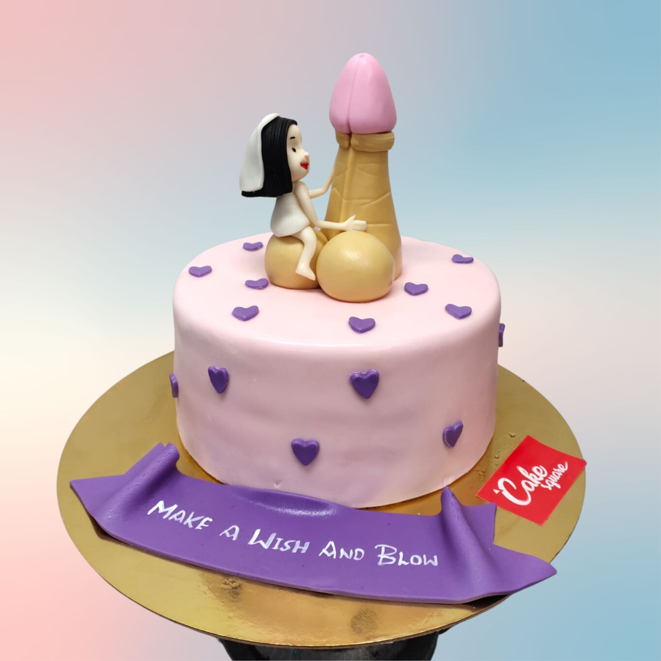 Make A Wish And Blow Adult Theme Cake