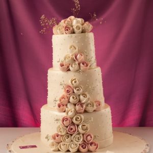 Pink Blossom Wedding Cake