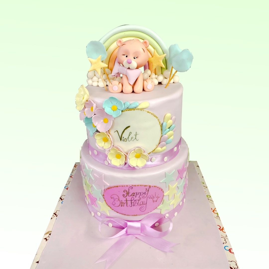 Send Sweet Teddy Cake 3kg Gifts To coimbatore