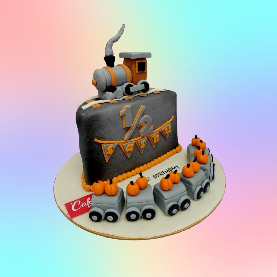 TRAIN-HALF-BIRTHDAY-THEME-CAKE
