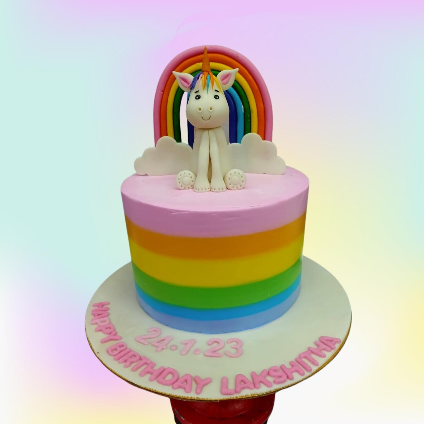 1 KG Fondant Cake Unicorn, Super Cake- Online Cake delivery in Noida, Cake  Shops with Midnight & Same Day Delivery
