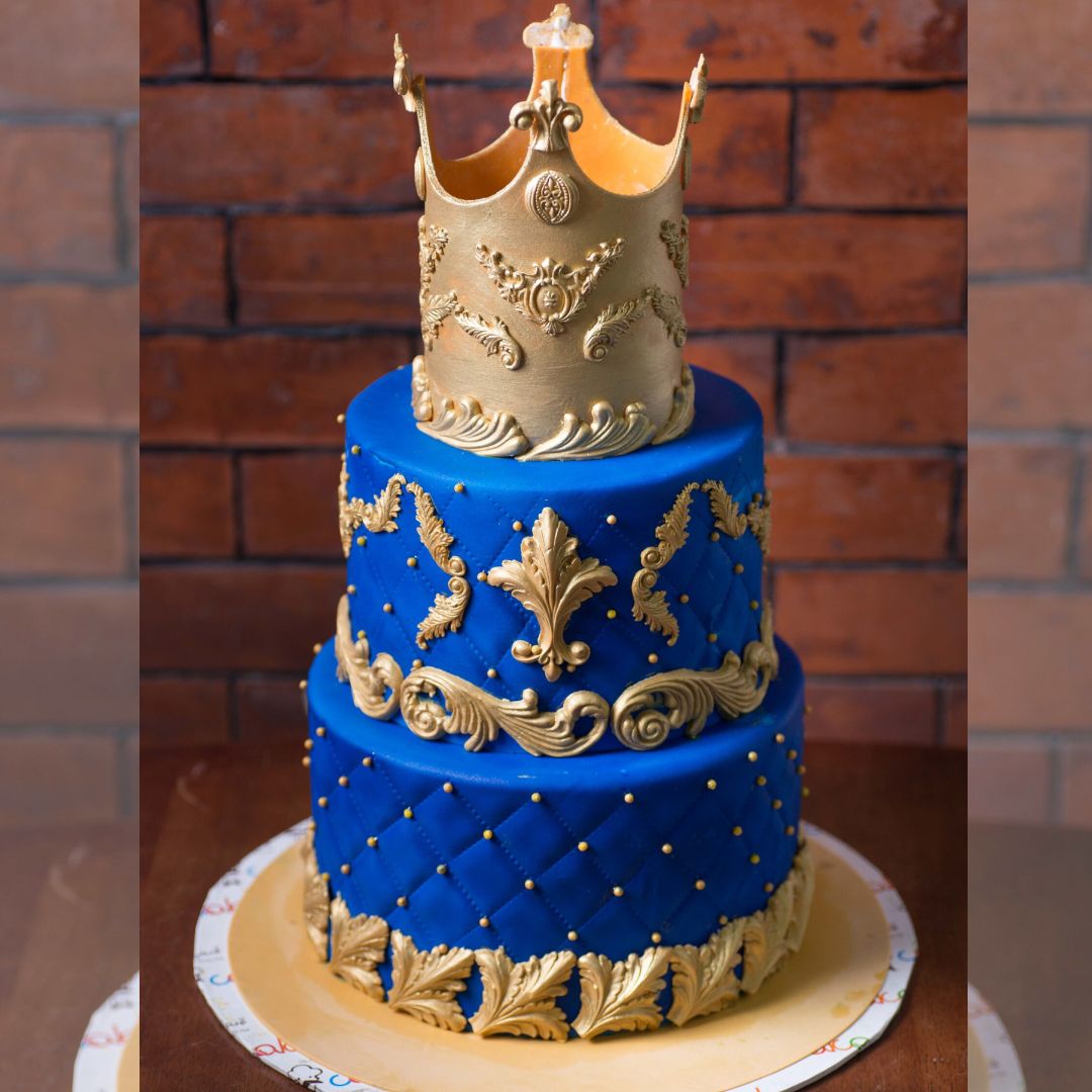 Crown Cake/Beautiful Birthday Cake For Boys 005/ Two Tier Birthday Cakes For Boys - Cake Square Chennai