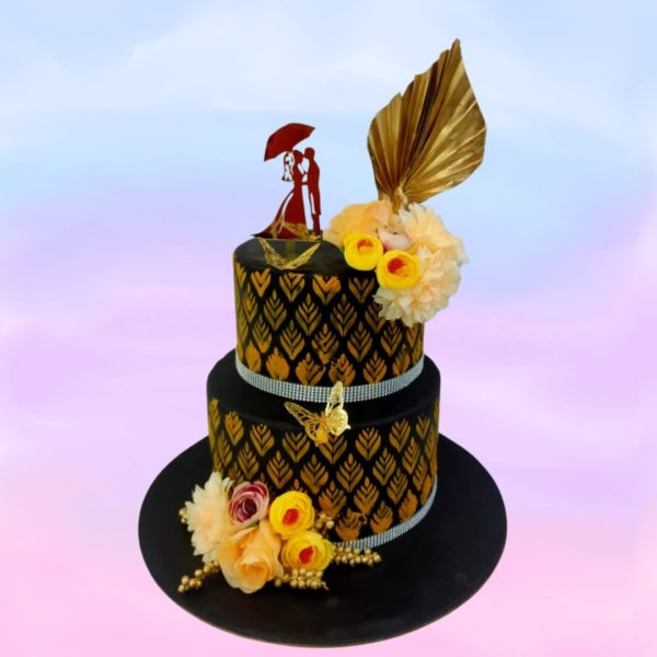 Golden Wedding Theme Cake 62