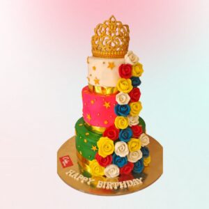 Colourful first birthday cakes for girls